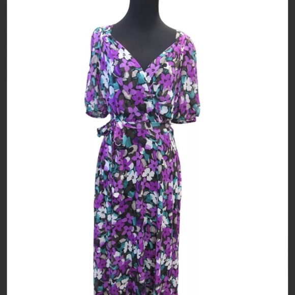 Dkny Purple Floral Dress, Size: 10 NWT. Msrp $129 - Picture 9 of 13
